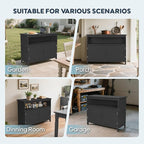 HIPS All-Weather Outdoor Storage Cabinet,Outdoor Sideboard with Magnetic Doors,3-Shelves Patio Storage Cabinet, Used for Garden,Buffet Cabinet,TV Stand, Bar Table,Balcony - Image 7