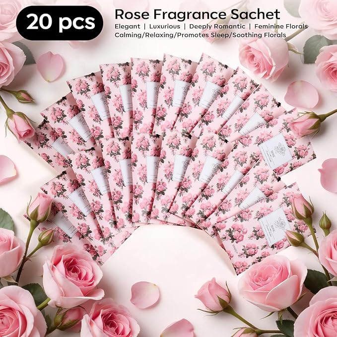 MYARO 20 Pack Rose Scented Sachets - Image 4