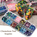 Chameleon Glitter Nail Art Sequins, Holographic 3D Laser Gradient Nail Glitter - Image 6