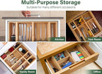 Kootek 6 Pcs Bamboo Drawer Organizer Utensil Tray Kitchen Storage Box 3-Size - Image 8