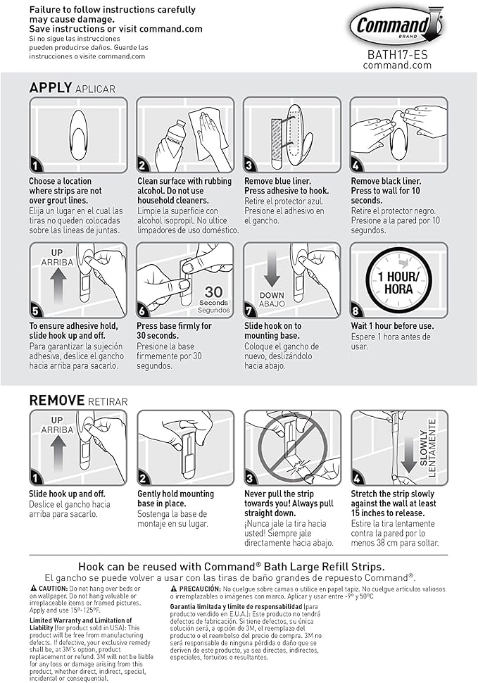 Command Bath Large Towel Hook Value Pack, 3-Large Hooks, 3-Water-Resistant - Image 11