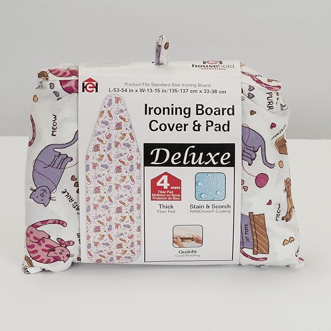 Household Essentials Deluxe Ironing Board Cover, Kool Kats - Image 4