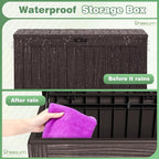 Greesum Outdoor Storage Box 120 Gallon Storage Bin with Lid for Patio Furniture, Garden Tools, Pool Supplies, Lockable, Waterproof and UV Resistant, Dark Brown - Image 7