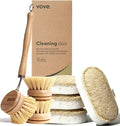 Vove Cleaning Duo, Bamboo Dish Brush Set and Natural Dish Sponges, by Vove