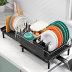 Large Extendable Dish Drying Rack, 16.93" to 26.57" Expandable Dish Rack by Urackify