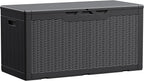 Devoko 100 Gallon Waterproof Large Resin Deck Box Indoor Outdoor Lockable Storage Container for Patio Furniture Cushions Garden Tools (100 Gallon, Black) by DEVOKO