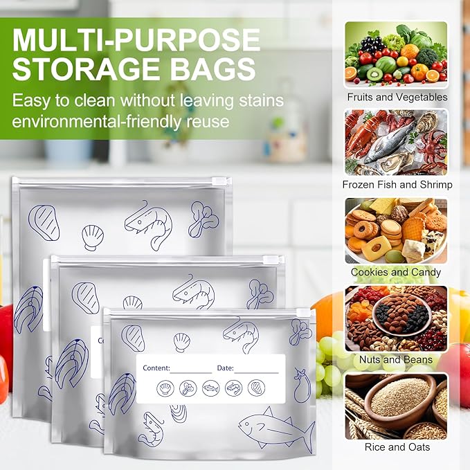 Reusable Aluminum Foil Sealable Storage Bags, Thicken Stand Up Foil Sealable - Image 7