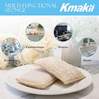 KMAKII Bamboo Kitchen Sponges Dish Sponge Super Absorbent Natural Dish Sponges - Image 4