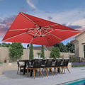 PURPLE LEAF 10' X 13' Patio Umbrella Outdoor Rectangle Umbrella Large Cantilever Umbrella Windproof Offset Heavy Duty Sun for Garden Deck Pool Patio, Terra by PURPLELEAF