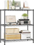 Xcity Storage Shelves, 3 Tier Heavy Duty Metal Shelving Unit with Wheels, 1050 LBS Capacity Adjustable Steel Wire Shelf Organizer for Pantry, Kitchen, Garage, 14" D x 24" W x 30" H, Black by Unknown