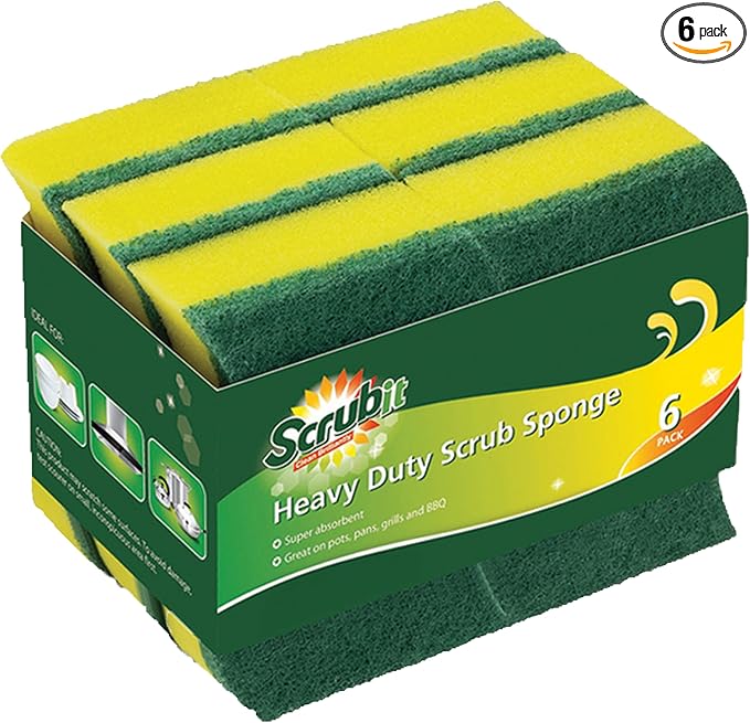Heavy Duty Scrub Sponges by SCRUBIT – Kitchen Dish, Sink and Bathroom Cleaning by SCRUBIT