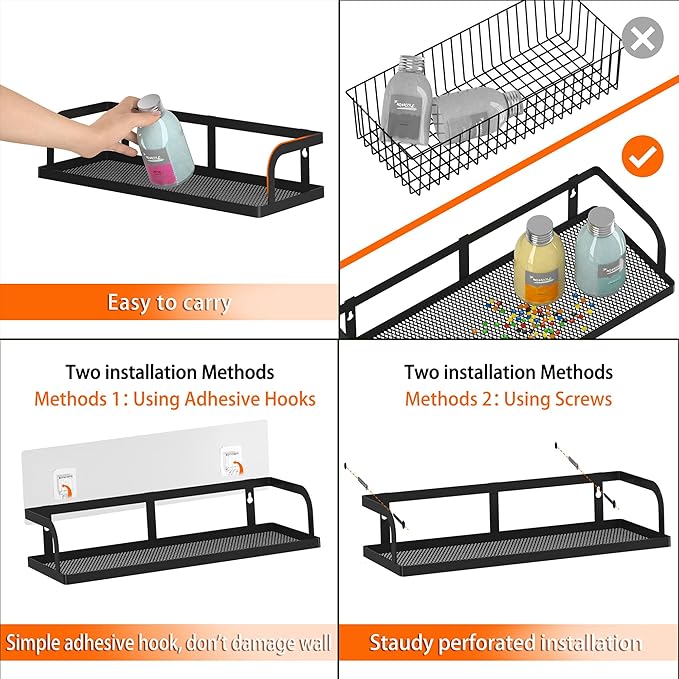 PUSDON Hanging Storage Baskets Organizer Wall Mount, Metal Wire Storage Bin Rack - Image 5