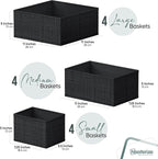 NEATERIZE Drawer Organizer Clothes Set of 12 Black - Image 2