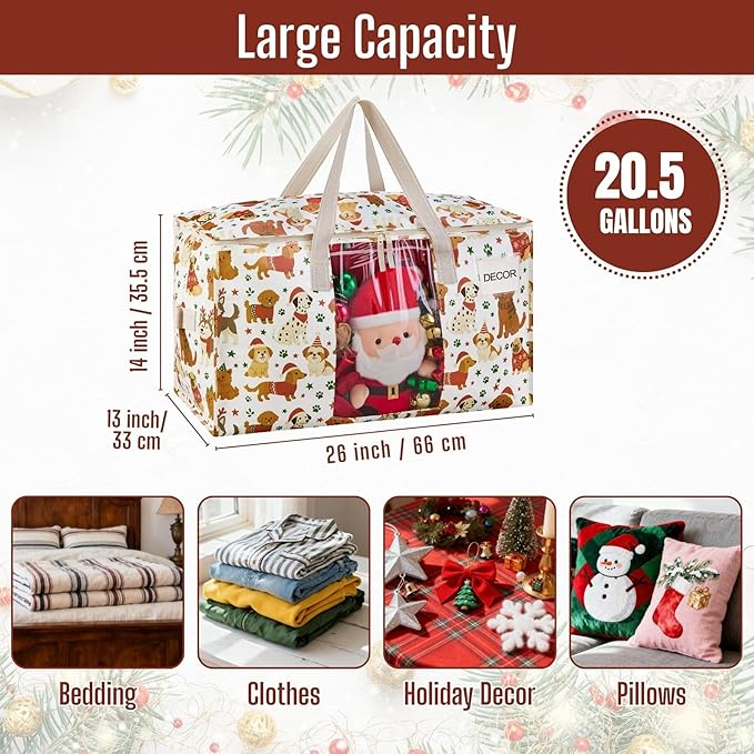 VENO 4 Pack Moving Bags, Large Christmas Storage Bins - Image 4