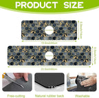 Kitchen Sink Splash Hexagon Marble and Golden Leaves Guard Faucet Mat Super - Image 2