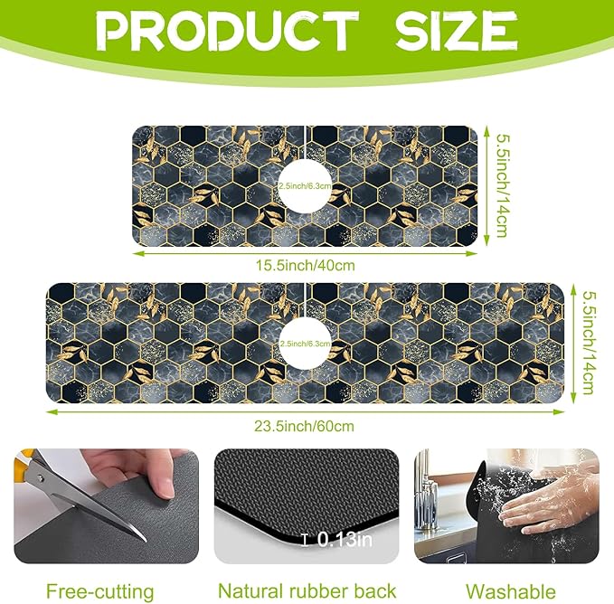 Kitchen Sink Splash Guard Faucet Mat Super Absorbent Fast Drying Mat Guard - Image 2