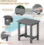 LUE BONA Outdoor Rocking Chairs Set, 3-Piece, HDPS Poly Porch Rockers with Table, Plastic Weather Resistant Rocking Chair Set for Outdoor Indoor, Garden, Backyard, 350lb, Gray Chairs+Table - Image 5
