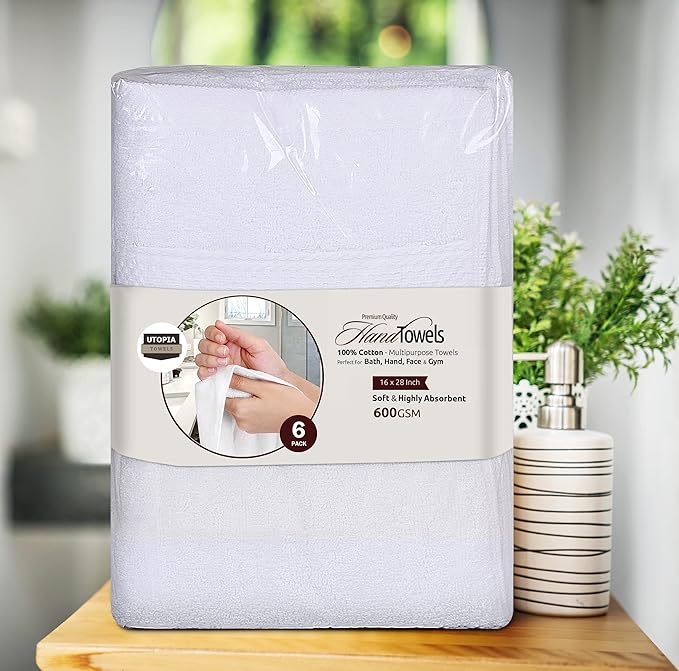 Utopia Towels 6 Pack Premium Hand Towels Set, 16 by 28 inches, 100% Ring Spun - Image 7