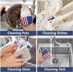 4Pcs USA Flag Heavy Duty Kitchen Dish Sponges | Large Odor Free Non-Scratch - Image 3