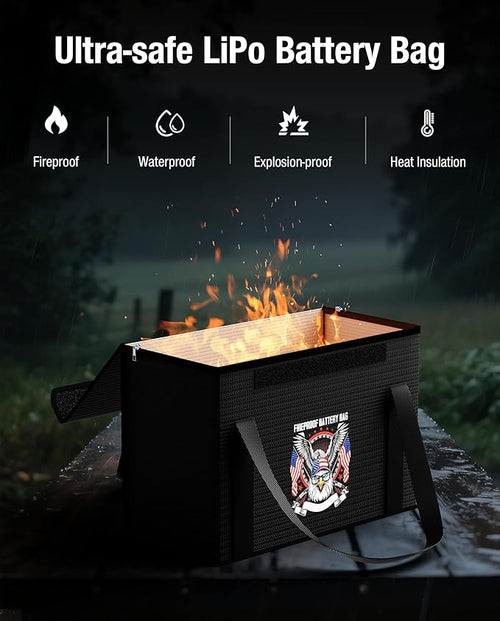 12V 100Ah LiFePO4 Lithium Battery Fireproof Safe Bag, Large Capacity - Image 2