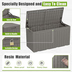 Flamaker Resin Deck Box 100 Gallon Large Lockable Outdoor Storage Box Waterproof for Patio Cushions, Tools, Pool Accessories (Light Brown) - Image 4