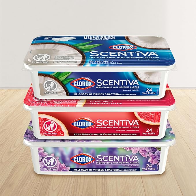 Clorox Scentiva Disinfecting Wet Mop Pad, Disposable Mop Heads, Coconut and - Image 9