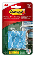 Command Outdoor Medium Clear Wall Hook, 5 Hooks and 6 Strips, Damage-Free by Command