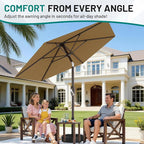 AreShark 7.5FT Patio Umbrella Table Market Umbrella with 6 Sturdy Ribs, Button Tilt/Crank, Heavy-Duty Outdoor Umbrellas for Pool, Deck, Garden and Backyard, Khaki - Image 3