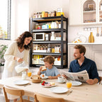 AOARGG 78" H Garage Shelving Heavy Duty Storage Shelves, Metal Adjustable Shelving Unit, Utility Garage Organizer Shelf for Basement, Pantry, Kitchen, Warehouse, 45.6" W x 19.7" D x 78" H, Black - Image 9