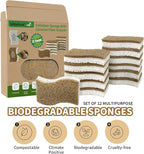 12 Pack Natural Kitchen Sponges, Biodegradable & Compostable | Non-Scratch - Image 5