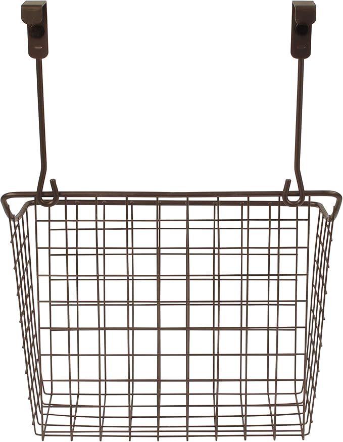 Spectrum Large Over Cabinet Door Organizer Bronze Wire Storage Basket - Image 6