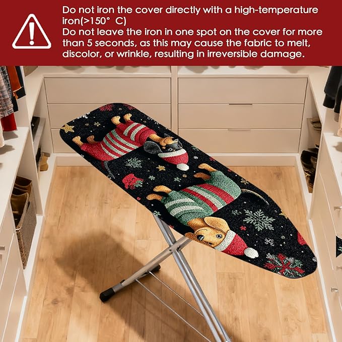 Nuxovilar Ironing Board Covers Winter Dogs in Sweaters Pattern Polyester 15x54 - Image 4