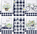Geyoga 6 Pcs Spring Floral Kitchen Towels Flamingo Dish Hand Towels Sunflower by Geyoga