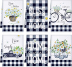 Geyoga 6 Pcs Spring Floral Kitchen Towels Flamingo Dish Hand Towels Sunflower by Geyoga