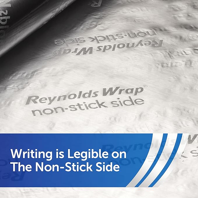 Reynolds Wrap Non Stick Aluminum Foil, Nonstick Aluminum Foil Roll, Prevents - Image 3