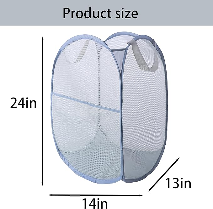 Foldable Mesh Popup Laundry Hamper, Laundry Basket Easy to Open and Fold - Image 5