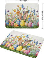 Easter Colorful Bunny Egg Flowers Dish Drying Mat 18 x 24 Inch Absorbent - Image 2