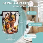 Retro Cows Laundry Basket Western Cowboy Foldable Funny Laundry Hamper Oxford - Image 2