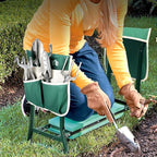 TomCare Upgraded Garden Kneeler Seat Widen Soft Kneeling Pad Garden Stools Garden Bench with 2 Large Tool Pouches Outdoor Foldable Gardening Gifts for Women Men Gardeners, Green - Image 2