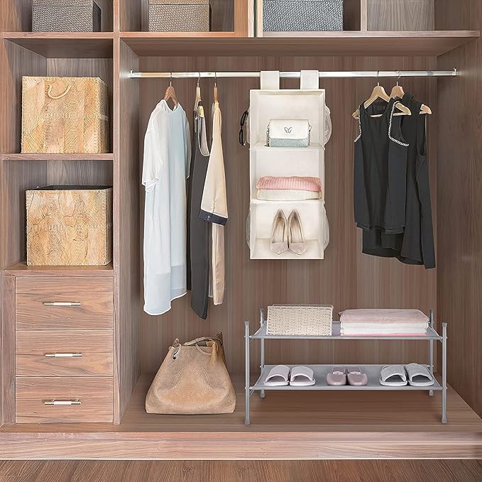 MAX Houser 3-Shelf Hanging Closet Organizers, Collapsible Closet Hanging Shelves - Image 7