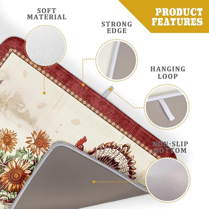 Giwawa Rustic Turkey Dish Drying Mat - Image 4