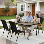JEAREY Patio Dining Chairs Set of 4, Outdoor Stackable Dining Furniture Set, All Weather Dining Set for Lawn, Garden, Backyard, Poolside, Black - Image 6