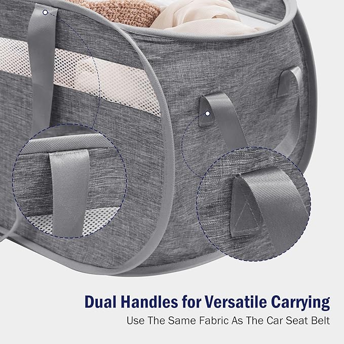 Collapsible Laundry Baskets, Foldable Tear Proof Pop Up Hamper - Image 6