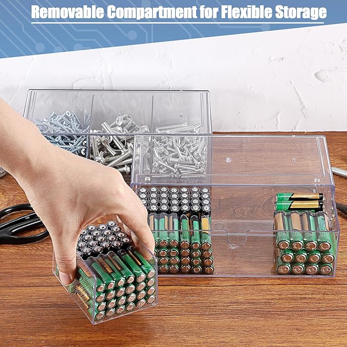 BTSKY 2 Pack Clear Acrylic Battery Storage Organizer - Image 6
