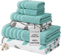Modern Threads Organic Vines 6-Piece 100% Cotton Towel Set – Yarn Dyed Jacquard by ModernThreads