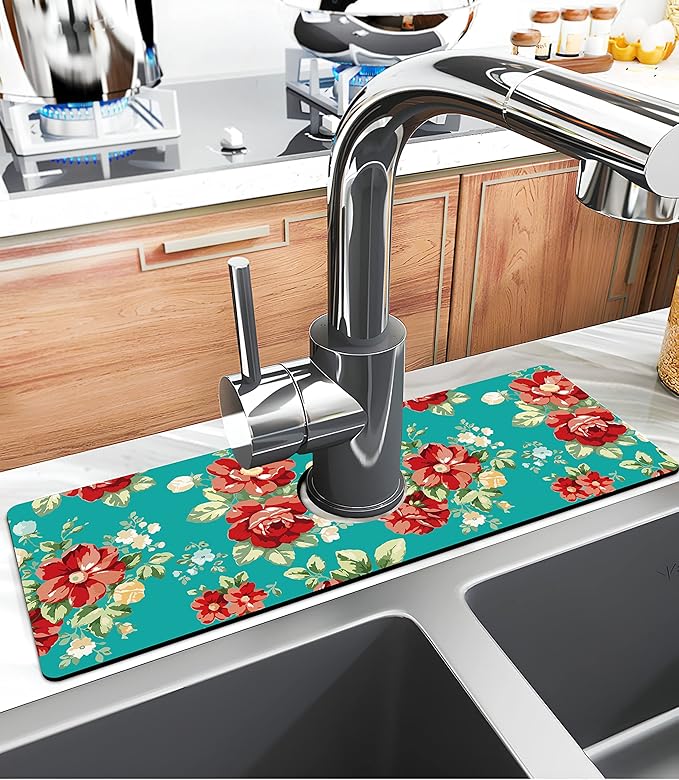 Kitchen Sink Splash Guard Faucet Mat Super Absorbent Fast Drying Mat Sink - Image 2