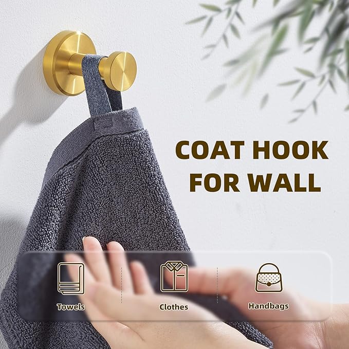 APLusee Brushed Dark Gold Towel Hook - Image 4
