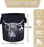 Highland Cow Laundry Basket Animal Foldable Oxford Cloth Funny Tote Bag Laundry - Image 2