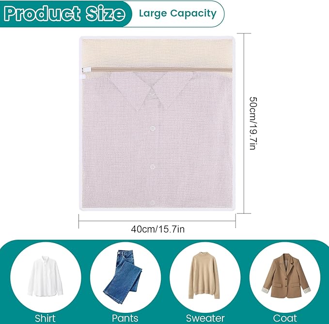 4Pcs Durable Cotton Mesh Laundry Bags - Image 2