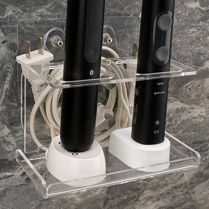 Electric Toothbrush Holder Wall Mounted, Electric Toothbrush Cord Organizer by LUEXBOX